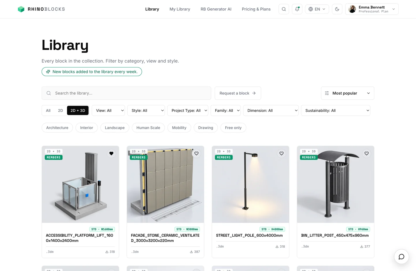 RhinoBlocks 3D Architectural Blocks Library